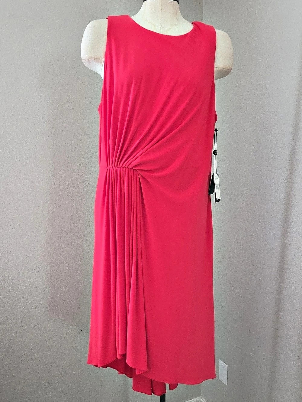 Adrianna Papell Matte Jersey Fit and Flare Dress Midi Dress 16W